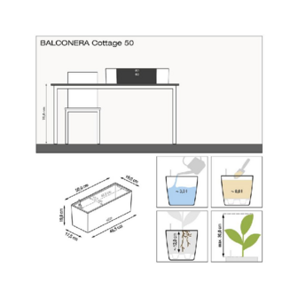 Lechuza Balconera Cottage 50 Wit