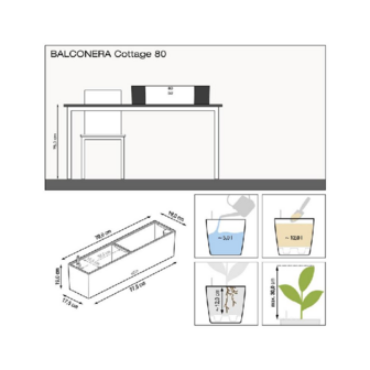 Lechuza Balconera Cottage 80 Graniet