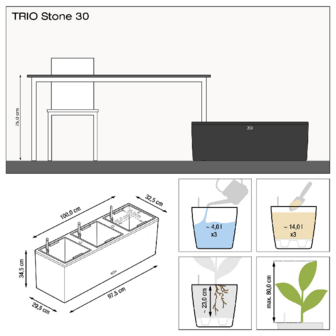 Lechuza Trio Stone 30 Steengrijs