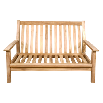 Loungebank Teak 124cm inclusief Kussens