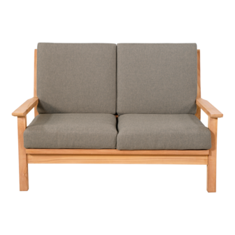 Loungebank Teak 124cm inclusief Kussens