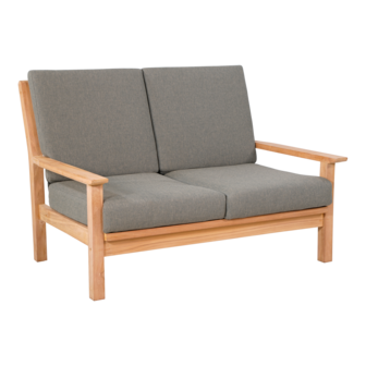 Loungebank Teak 124cm inclusief Kussens