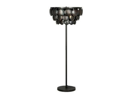 Vloerlamp zwart schijf 150 cm