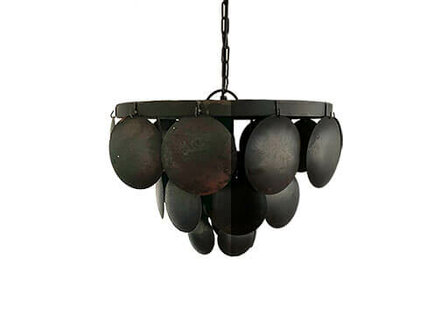 Hanglamp zwart schijf S &Oslash; 40 cm