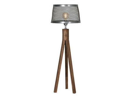 Vloerlamp 3-poot hout 145 cm