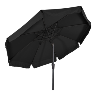 Libra parasol met volant zwart 3 m