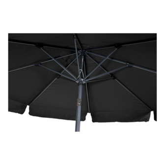 Libra parasol met volant zwart 3 m