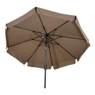 Libra parasol met volant taupe 3 m