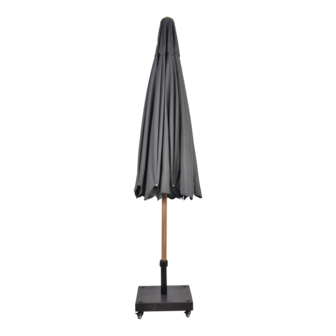 Parasol Libra houtlook grijs - volant - &Oslash;3mtr