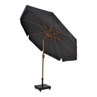 Parasol Libra houtlook grijs - volant - &Oslash;3mtr