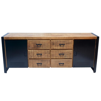 Dressoir Bas 2 deuren, 6 lades 200cm