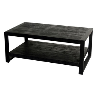 Koffietafel Britt Zwart met extra plank 110cm