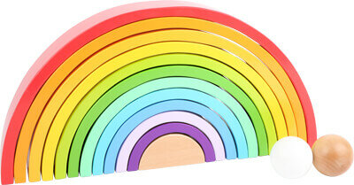 Houten bouwblokken regenboog XL