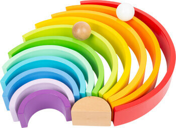 Houten bouwblokken regenboog XL