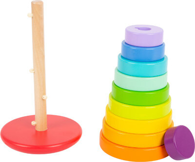 Regenboog stapeltoren junior 24 cm hout