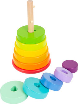 Regenboog stapeltoren junior 24 cm hout