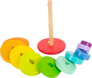 Regenboog stapeltoren junior 24 cm hout