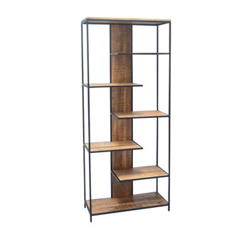 Boekenkast mango 180 cm met speelse verspringende planken