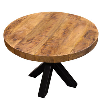 Salontafel Rond Mangohout met spinnenpoot 60cm