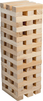 Houten wiebeltoren groot 60-delig 20 x 20 x 45 cm