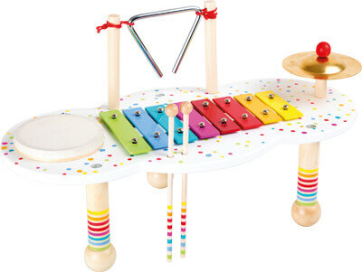 Muziektafel met vier instrumenten 44 x 23 x 25 cm