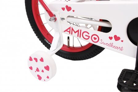 AMIGO Sweetheart 16 Inch Meisjes Terugtraprem Wit