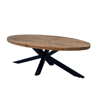 Koffietafel Ovaal met spinpoot 130cm