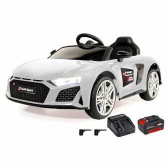 Accuvoertuig Audi R8 Spyder 18V Wit - Einhell Power X-Change incl. starter set