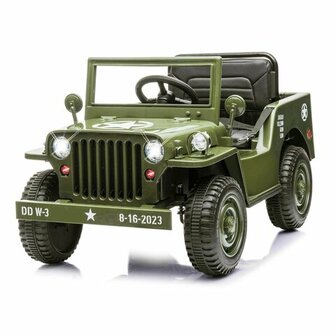 Accuvoertuig Jeep Willys MB Leger Groen 12V