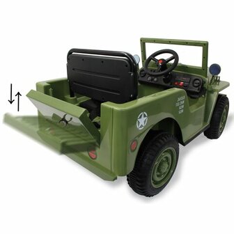 Accuvoertuig Jeep Willys MB Leger Groen 12V