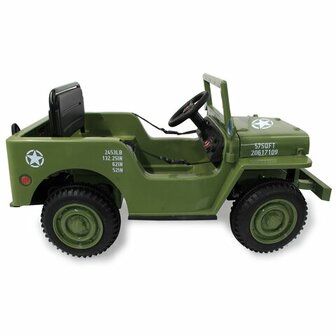 Accuvoertuig Jeep Willys MB Leger Groen 12V