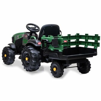 Accuvoertuig tractor Super Load met Trailer Groen 12V