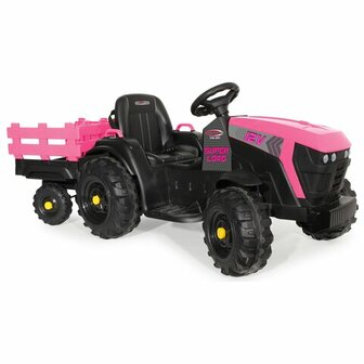 Accuvoertuig tractor Super Load met Trailer Roze 12V