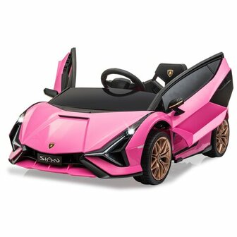 Accuvoertuig Lamborghini Si&aacute;n FKP 37 Roze 12V