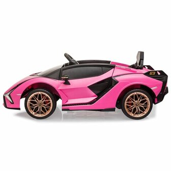 Accuvoertuig Lamborghini Si&aacute;n FKP 37 Roze 12V