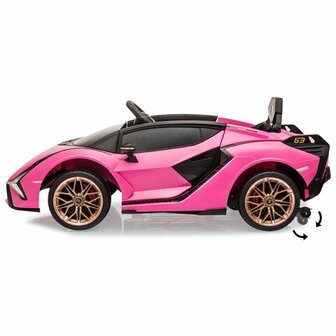 Accuvoertuig Lamborghini Si&aacute;n FKP 37 Roze 12V