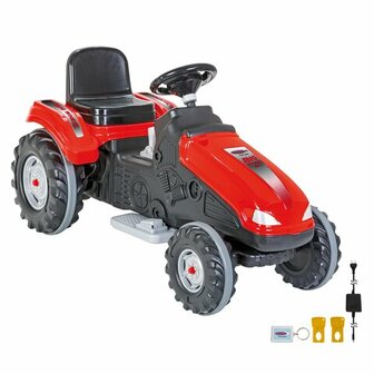 Accuvoertuig Tractor Big Wheel 12V Rood