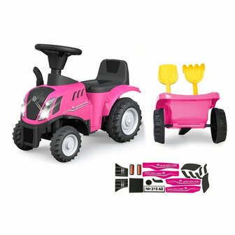 Loopauto Tractor New Holland T7 Roze