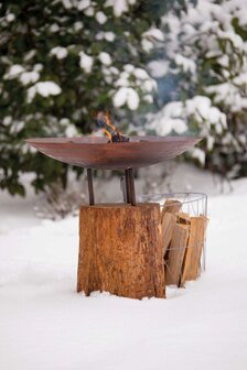 RedFire Fire Pit Logger Medium met houten standaard