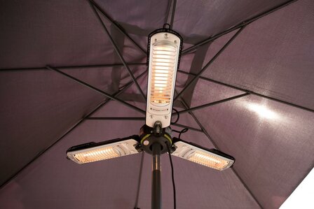 Sunred Terrasverwarmer Bright Parasol Zwart/Zilver 2000 Watt