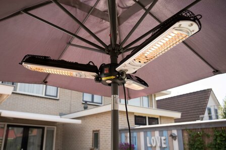 Sunred Terrasverwarmer Bright Parasol Zwart/Zilver 2000 Watt