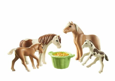 Playmobil Country 2 IJslandse pony&#039;s met veulens