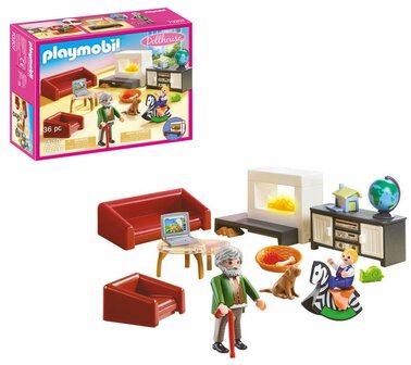 Playmobil Dollhouse Huiskamer met openhaard