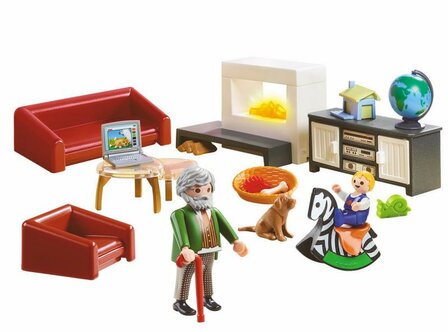 Playmobil Dollhouse Huiskamer met openhaard