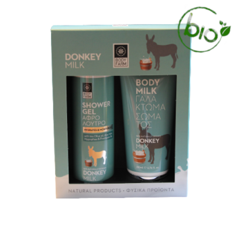 Douchegel en bodylotion cadeauset Donkey milk