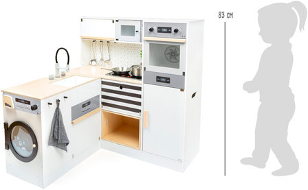 Houten Modulaire Speelkeuken XL Wit, 9dlg.