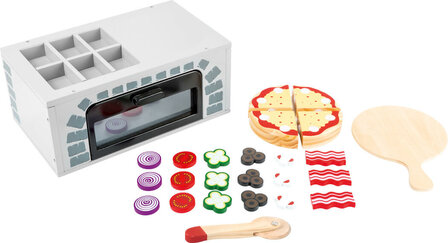 Houten Speeleten Pizza-oven Set, 25dlg.