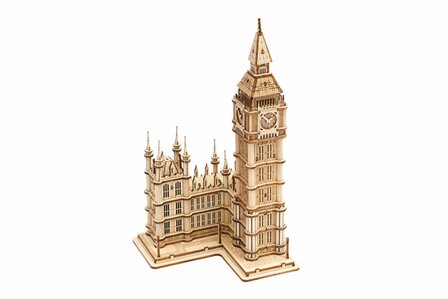 3D Houten Puzzel Big Ben incl. verlichting Robotime 10,7&times;10,1&times;19,1cm