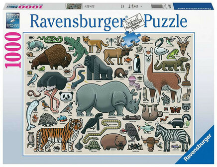 Puzzel 1000 stukjes Wilde Dieren