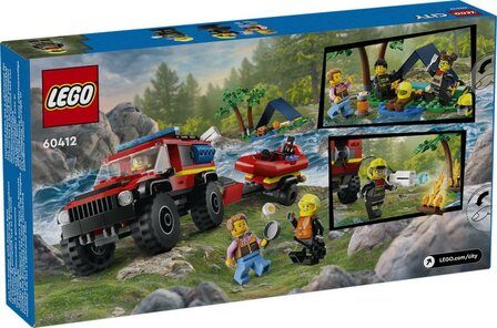 LEGO City Brandweer 4x4 brandweerauto met reddingsboot